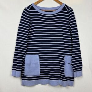 Brooks Brothers Women Supima Cotton Tunic Sweater Sz XL  Breathable Coastal Blue